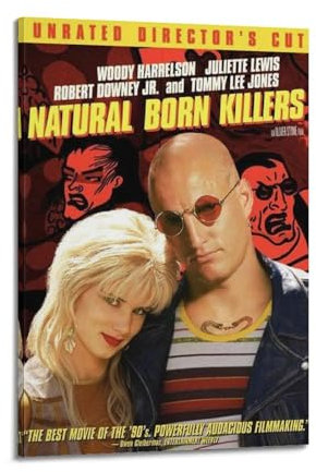 AYERWAENN Poster Natural Born Killers, ästhetische Wandkunst, Leinwand, Vintage-Poster, dekoratives Gemälde, Wohnzimmer, Schlafzimmer, Dekoration, 30 x 45 cm, Rahmenstil