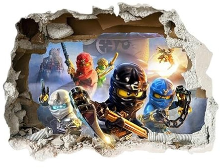 Lego® Ninjago® Vinyl Mural Wall Sticker Smashed Wall Sticker 80x57cm