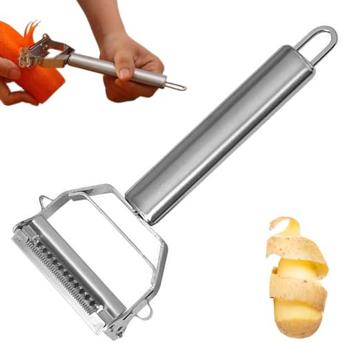 Carrot Shredder, Julienne Peeler Stainless Steel for Fruit and Vegetables, Double Sided Blade Julienne Slicer