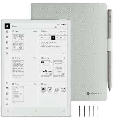 VIWOODS AiPaper Mini Tablet E Ink AI 8,2 128GB con Penna | Tablet E Ink AI da 8,2 con schermo Carta 1300, scrittura simile alla carta, 128GB e penna W2 Pro inclusa.