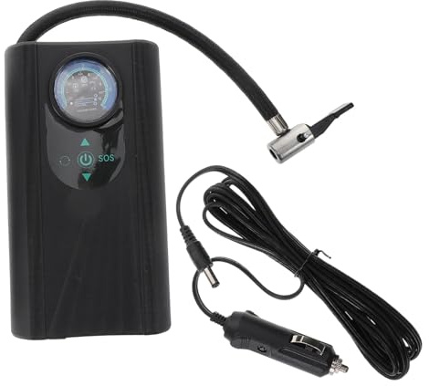 MUELODSIC Compresseur Air Portable Électrique avec Manomètre Pompe à Air pour Pneus Véhicule Vélo Et Ballons Gonflage Rapide sans Effort Et Facile à Transporter
