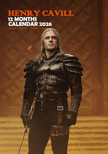 Henry Cavill Kalender 2026 A3 Wirobound Vollfarbe Gratis Packung Kalenderaufkleber