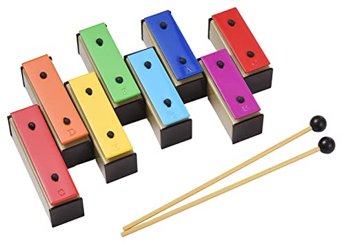 Headerbs Regenbogenfarbe Xylophon Glockenspiel Keyboardinstrumente Metallplatten Musikwahrnehmung Leicht zu Montieren und zu Tragen Effektives Lernwerkzeug Home Entertainment Musiktraining