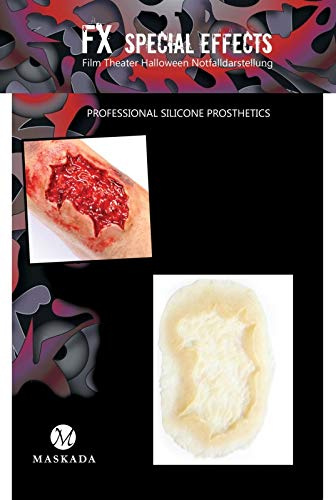 SFX Make up Platzwunde Wunden schminken Halloween Set Silikon Teil P2-4 Prosthetics FX Spezialeffekt Schminke & Hautkleber Filmblut Gel