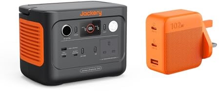 Jackery Explorer 240 v2 Portable Power Station 256Wh with 102W Wall Charger | LiFePO4 Battery Power Pack, 300W AC & 100W USB-C Output, 1Hr Fast Charging, Grab-and-Go for Home, Travel and Off-Grid