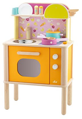 Trudi Cucina (16 pz) by Sevi | Giochi in legno eco per bambini. Cucina per bambine. Regalo di Natale creativo | 47x75x27cm | Giochi di imitazione | modello TUE57000