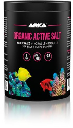 Meersalz für Meerwasseraquarium – ARKA Organic Active Salt 1 kg – mit organischen Aktivstoffen für Korallenwachstum & Farbenpracht – phosphatfrei – stabilisiert Wasserwerte – schnell löslich & sicher