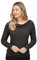 Regatta Women Frayda Lightweight Wool Look Cowl Neck Long Sleeve Top T-Shirts/Polos/Vests - Black, Size: 14
