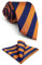 SHLAX&WING Neu Blau Orange Streifen Herren Krawatte Set Geschäftsanzug Lang Dünne