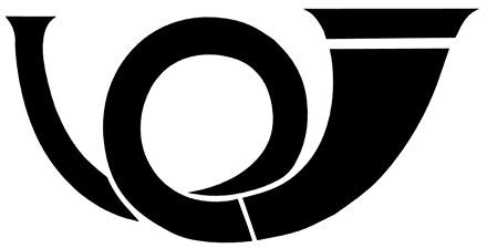 Generic Posthorn Aufkleber Briefkasten Aufkleber, 15cm, 20cm oder 25cm Länge, Schwarz, Glänzend, Klassisch, Kunststoff, Post, Posthorn, Outdoor, 1 Stück