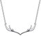 SILVERCUTE Collier Damen Schlüsselbein Kette 925 Sterling Silber Hirschgeweih Anhänger mit 1,5mm 46cm verstellbar Halskette Tierschmuck Frauen Mädchen Geschenk für Weihnachten Jahrestag Geburtstag