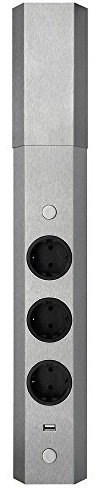 THEBO Energie-Ecksäule ST 3081/3-CH - Schweizer Norm - mit 3 Steckplätzen und USB Ladestation