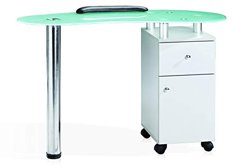 Glass manicure table nail station desk beauty salon technician work station