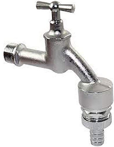 bath & more 150012363 Auslaufventil mit Rohrbelüfter und RV, Knebeloberteil, 1/2, matt verchromt