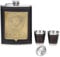 iTimo Flasques de hanche, kit de bouteille de vodka à whisky, avec 2 tasses et 1 entonnoir, acier inoxydable et cuir PU antidérapant, motif CCCP, 8 OZ
