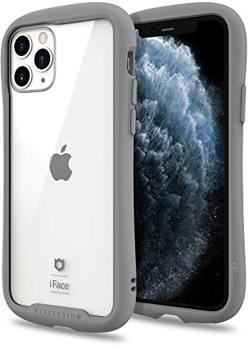 iFace Reflection Custodia Paraurti per iPhone 11 PRO - Simpatica Cover Ibrida Antiurto [Vetro temperato 9H + Bumper Case] Compatibile Con la Ricarica Wireless – Grigio