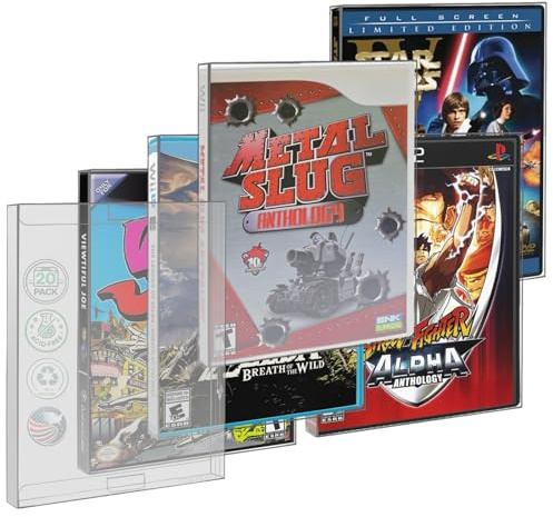 MALKO Lot de 10 Coques de Protection pour Jeux vidéo compatibles avec : PS2 | WII – WII U | Gamecube | Étui Standard Xbox et DVD | Housse de Protection sans Acide