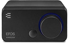 EPOS GSX 300 - Carte Son Externe pour Ordinateur - Carte Son Externe 7.1 & Stéréo Haute Résolution - Bouton Volume LED, Bouton Intelligent Personnalisable - Carte Son USB Windows 10 - Noir