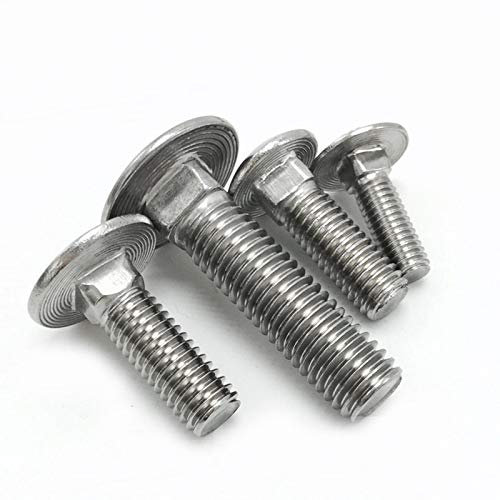 Bulloni, 10 bulloni a testa tonda quadrata in acciaio inox, viti per bulloni a testa tonda -M12 x 40 mm