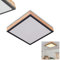 LED Panel Salmi, modernes Deckenpanel aus Metall und MDF in Schwarz/Weiß/Natur, 12 Watt, 1-flammig, 960 Lumen, Lichtfarbe 3000 Kelvin (warmweiß), eckige Deckenlampe in flachem Design