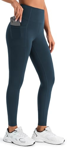 JOYSPELS Womens Fleece Lined Thermal Leggings with Pockets, High Waist Winter Warm Thick Gym Workout Running Yoga Pants for Women