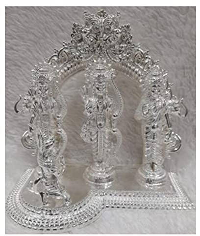 Ram Darbar Idol in reinem 925er Silber / Ramdararbar Statue in Silber Hindu-Religion Gott Skulptur Festival 5,7 cm (80 GMS)