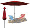 Lospitch Sonnenschirm 350cm, Aluminium Gartenschirm UV-Schutz, Groß Sonnenschirm Balkon schmutzabweisend, Terrassenschirm für Garten Schwimmbad Sandstrand, ohne Ständer (Rot)…