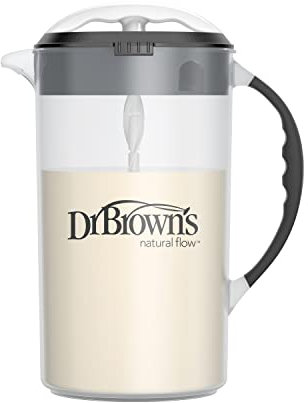 Dr. Brown's Baby Formula Rührkrug mit verstellbarem Stopper, verschließbarem Deckel, ohne Tropfauslauf, 907 ml, BPA-frei, schwarz