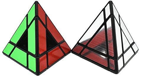 Tropibed Pyraminx Würfel Set, Pyramide Zauberwürfel 2 Pack Hohler Pyramide Zauberwürfel und 3x3 Spiegel Magic Tower Würfel 3D Puzzle Spiele für Kinder Erwachsene Puzzle Cube, MF0004