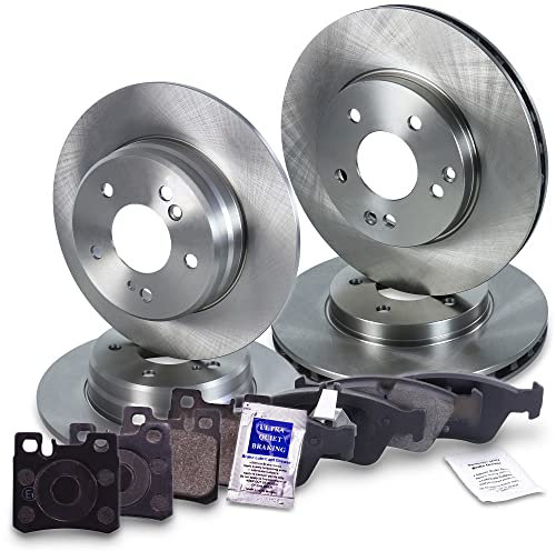 ATEC Germany Bremsenset inkl. Bremsscheiben Vorne Ø 288 mm Belüftet + Hinten Ø 278 mm Voll + Bremsbeläge Vorne & Hinten Kompatibel mit MERCEDES C-Klasse (W202) (S202), E-Klasse (W210), SLK (R170)