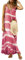HEYPORK Damen Frühling Sommer Rock Bequem Lässig Kleider Mode Frauen Röcke Cami-Kleid Bedrucktes Gestreiftes Langes Loses Kleid(Rosa, 2XL)