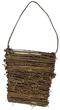 kowaku Basket of Spring Flowers Front Door, Porch Rustic Ornaments Spring Wreath Basket Front Door for Yard Bar Drawing Room Home Decorations Gifts, Without Flowers