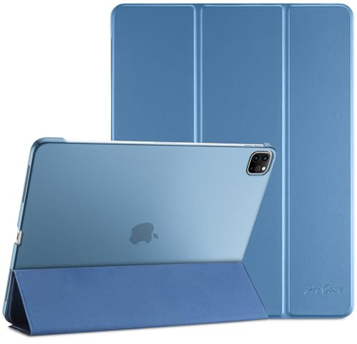 ProCase Hülle für 12,9 iPad Pro 2022/2021/2020/2018 (6/5/4/3 Gen), Schutzhülle Leicht Dünn Hart Smart Case Cover Kompatibel mit 12.9 Zoll iPad Pro -Blau
