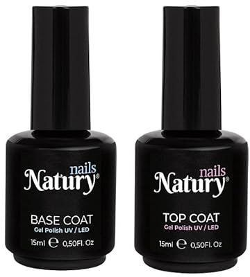 Natury Nails Set mit Basis- und Decklack, 12 Free UV/LED-Gelpolitur, 15 ml