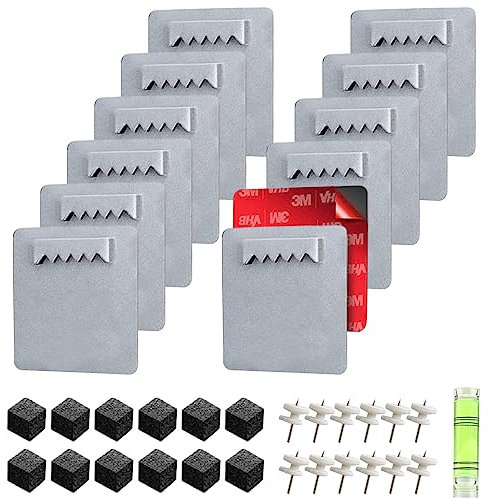 Orssmigs 12 Pezzi Ganci Adesivi Per Quadri a Specchio, Ganci per Quadri Autoadesivi Specchi Appendi Quadri Senza Supporto per Specchio Senza Ganci Autoadesivi per Quadri, Portata Massima 5 Kg
