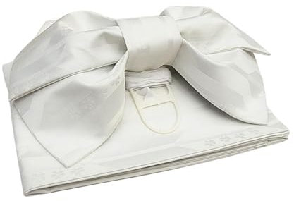 Harilla Japanischer Kimono-Obi-Gürtel, Kummerbund, Schärpe, Schleife, Bund, leicht, traditionell, tragbar, einfach anzuziehen, für Damen, klassischer Gürtel, Weiß