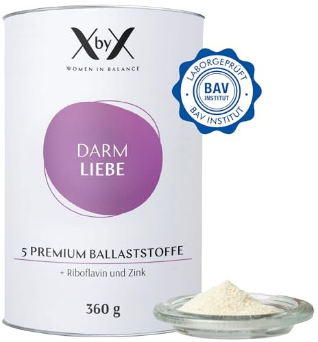 XbyX Darm Liebe | Gesund Abnehmen dank Premium Ballaststoffen | Vegan | Glutenfrei | 360g Pulver zur Unterstützung der Darmgesundheit | Ohne Süßstoffe & künstliche Aromen | Aus Deutschland | 90 Port.