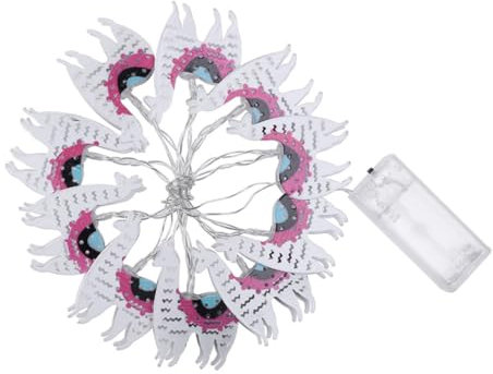 HOMSFOU 10 Weihnachtslichtstreifen Weihnachtslicht hängen Medaillenhalter und Regal Bühnenbeleuchtung in Alpaka-Form Batterie Laternenpfahl Lichterketten Weiß