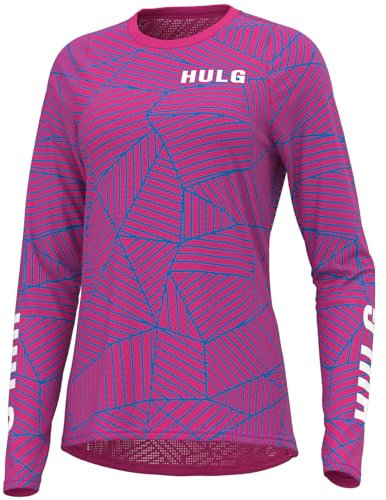 HULG Fahrradtrikot Damen,Fahrradtrikot,Damen-Mountainbike-Trikot,langärmelig,Offroad-Fahrrad, Atmungsaktiv,feuchtigkeitsableitend (S,Style-09)