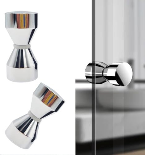 Lot de 2 de poignées de porte de douche/bain,Poignée de Porte Inox,de Porte de Douche Coulissante Poignées de Porte de Douche en Verre,pour Salle de Bain Cuisine Maison Bureau Hôtel (argenté)