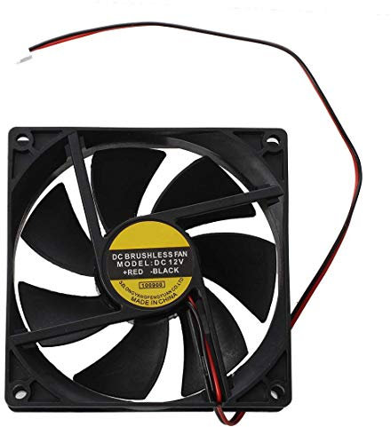 MOLERRI Ventilador de Refrigeracion Plastico Negro Cuadrado 9025 90 x 90 x 25mm CC 12V 0.25A