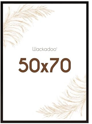 Wackadoo Bilderrahmen 50x70 Schwarz Fotowand Fotorahmen mit bruchsicherem Acrylglas FSC Holz Picture frame