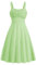 Robe vintage des années 1950 pour femme bretelles spaghetti, dos n u robe de cocktail, de fête à carreaux vintage Rockabilly Robe de cocktail vintage formelle à double boutonnage avec (Green #1, M)