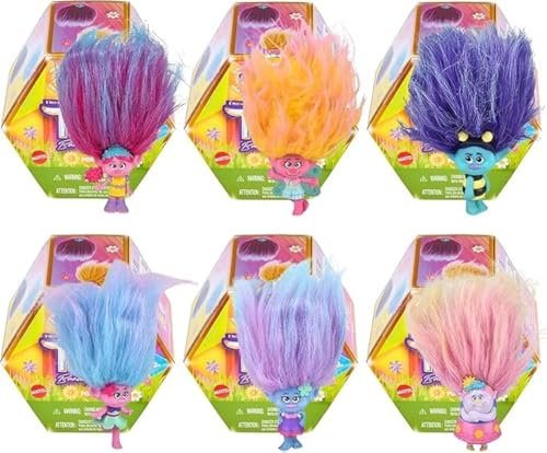 Trolls Band Together Pom Poms Keyclip Spielfigur Identifizierte Sets – Serie 2, alle 6 Stück