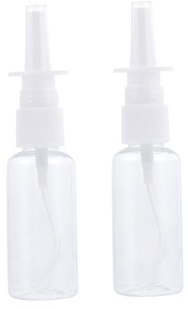 Nasenspülflasche 20ml 2 Stück mit Deckel für Nasenreinigung | PET Kunststoff, Abnehmbare Düse, Transparent und Glänzend, für Tägliche Pflege nach Staubkontakt