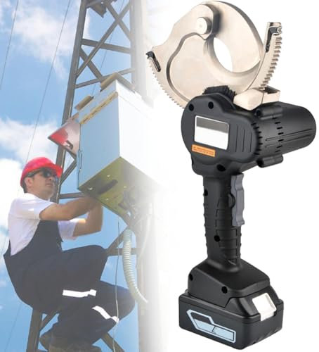 DPLWJPP Battery Cable Cutter,Hydraulic Cable Cutter,Electric Ratchet Cable Cutter,Battery Powered Cable Cutting Tool,Wire Cutting Tool For Al And Armored Cu/Al Cable,75m