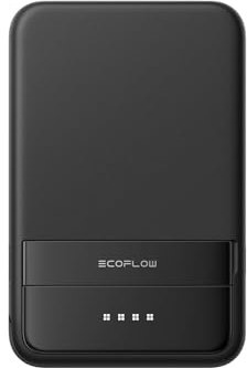 EF ECOFLOW Magnetische Powerbank 5000 mAh Schwarz, kabelloses tragbares Ladegerät, 30 W Schnellladender Batteriepack mit USB-C-Kabel, kompatibel für iPhone 16/15/14/13/12 Serie
