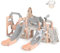 Toboggan,Toboggan Interieur Enfant,Toboggan pour Enfant avec Panier de Basketball, Télescope, Espace de Rangement, Escaliers (8 et 1 Riz-Rose)