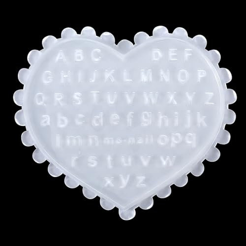 3D Letters Nail Art Mold, Mini Transparent Alphabet Nail Molds DIY Craft Carving Nail Art Silicone Epoxy Molds Women Nail Accessories for Pendant Jewellery Home Decor Keychain Necklace Earrings