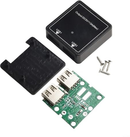 Voltage Regulator Power Bank, Compact Size, Materials, Efficient Charging (Dual USB)